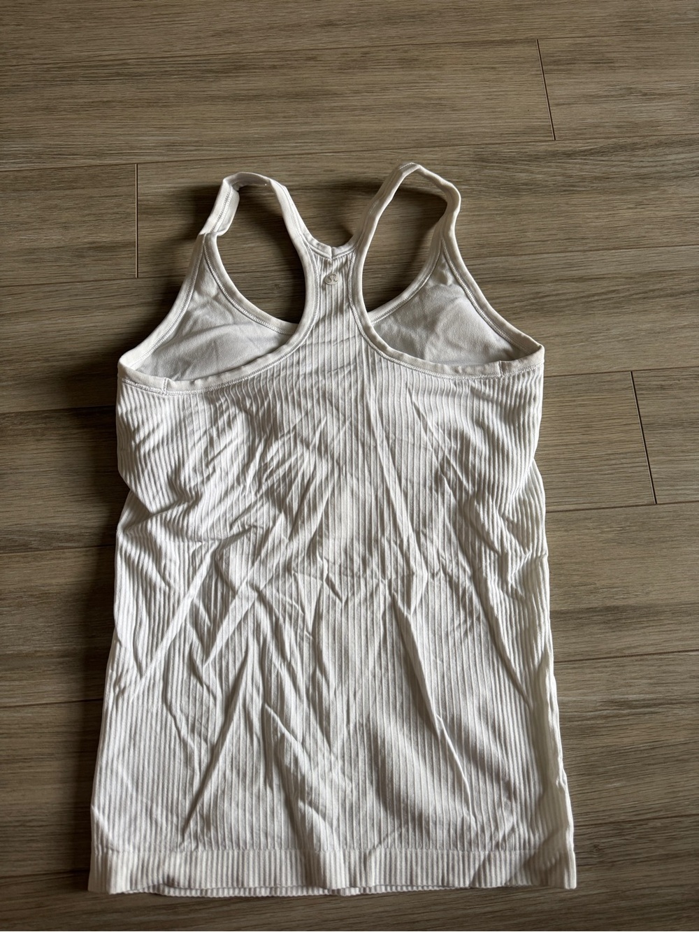 lululemon White Ribbed Racerback Tank - Picture 2 of 2